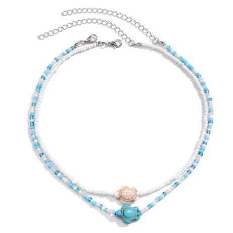 Tidepool Starfish and Turtle Beaded Boho Choker