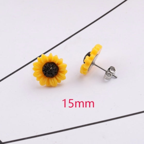 Fashion Creative Sunflower Sun Flower Rose Gold, Gold-Color, Silver-Color Necklace,4 Sets Of Accessories,Trendy Daisy Jewelry - Charlie Dolly