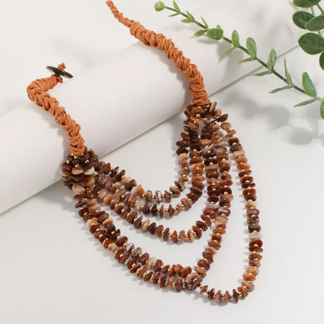 Multilayer Beaded Statement Necklace Jewelry