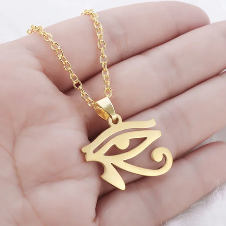 Eye of Horus Evil Eye Pendant Necklace, Ancient Egyptian Protection Amulet