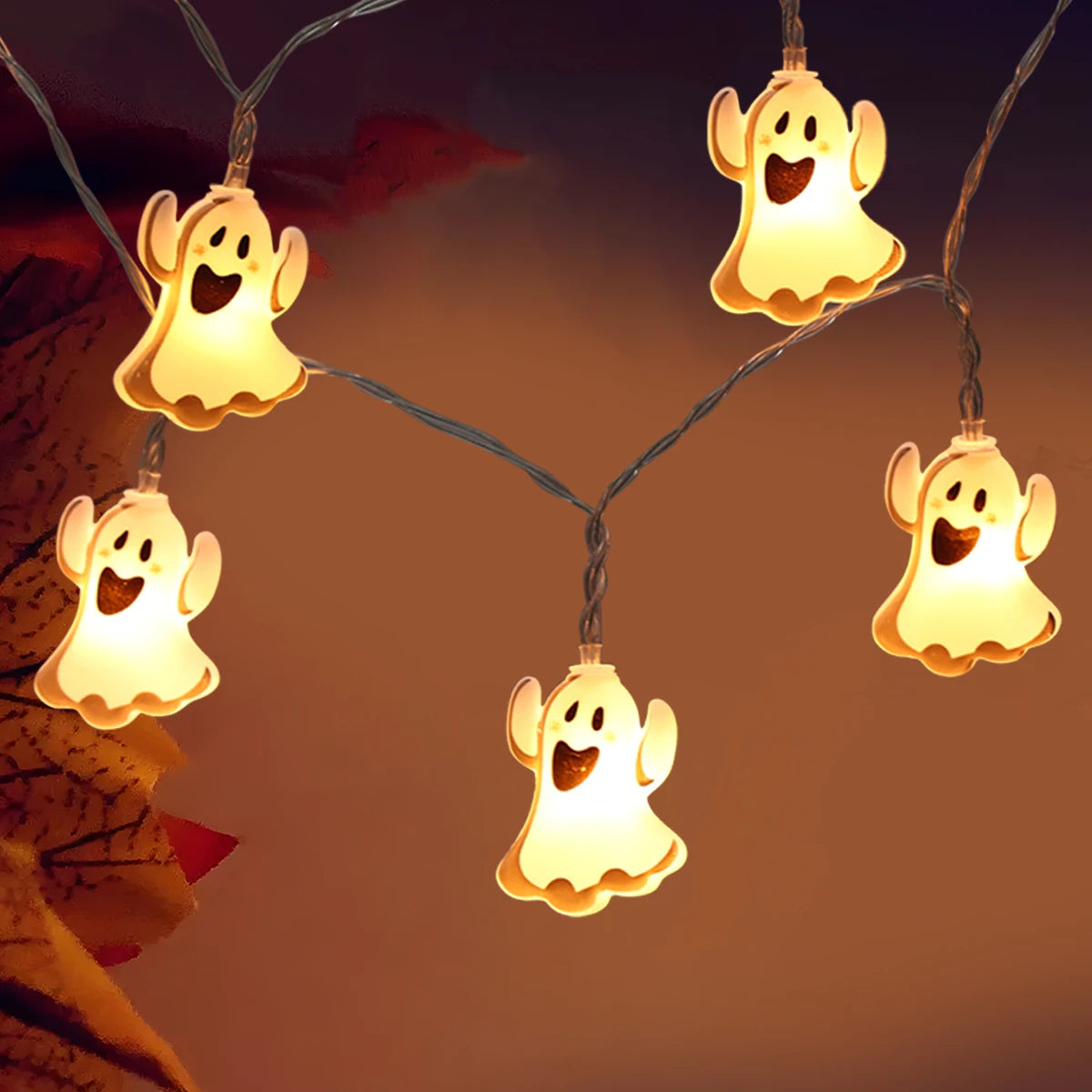 1.5m 10LED Halloween Pumpkin Ghost String Light Happy Halloween Party Decoration For Home 2024 Scary Horror House Party Supplies - Charlie Dolly