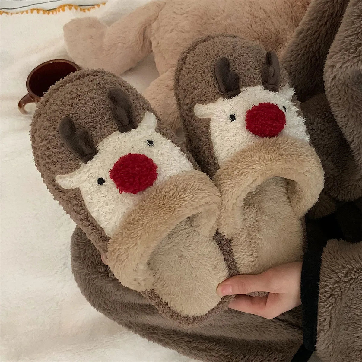 Comwarm Cute Animal Fur Slipper For Women Men Fashion Kawaii Comwarm Cute Animal Fur Slipper For Women Men Fashion Kawaii