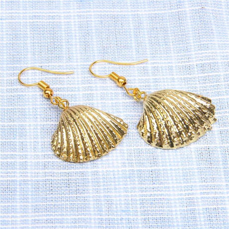 Natural Shell Scallop Drop Earrings Jewelry