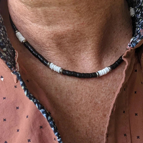 White Puka Shell Surf Boho Necklace