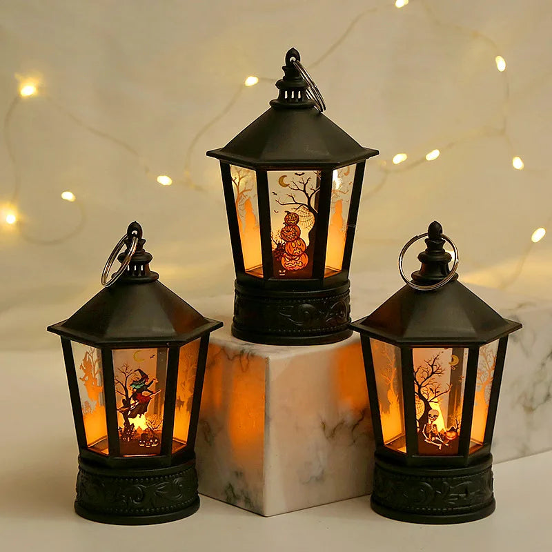 Halloween Decoration Electronic Candle Light Retro Pumpkin Witch Human Skeleton Night Light LED Lamp Halloween Decoration 2023 - Charlie Dolly
