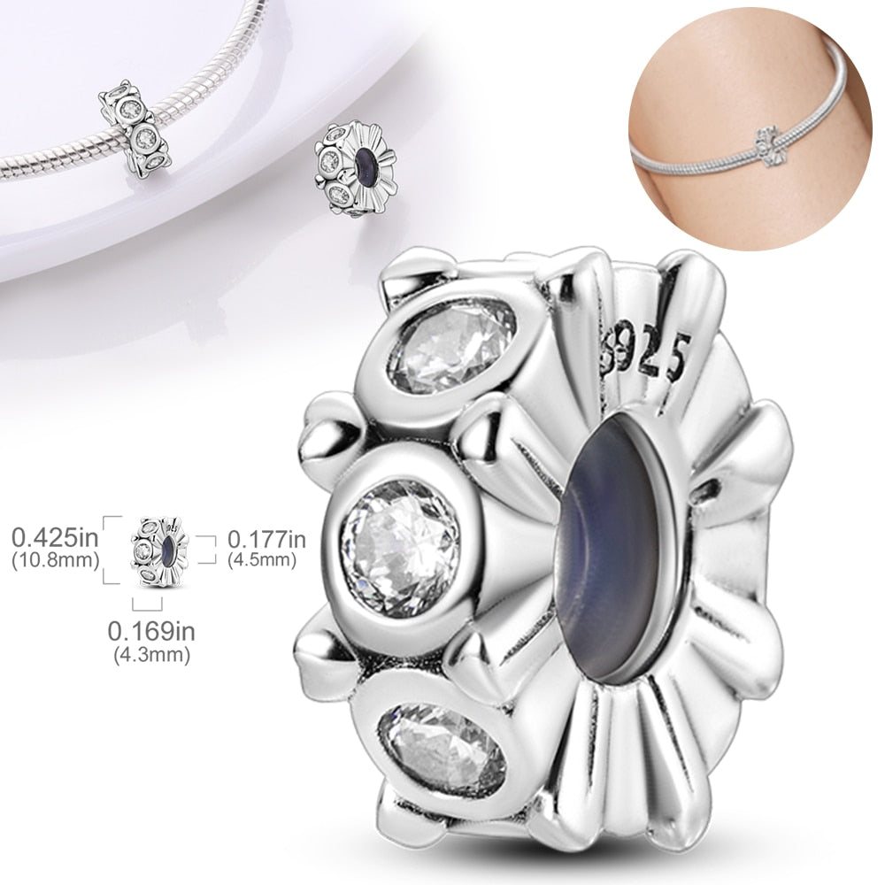 Rainbow Sunflower Pendant 925 Sterling Silver Charm Bead Fit Original Brand Bracelet Necklace For Women Pendant Jewelry Gift - Charlie Dolly