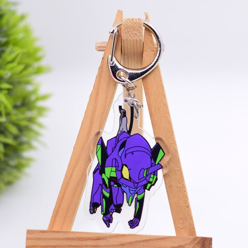 Anime EVA Keychain Cute Q Version Characters Cartoon Print Acrylic Key Chain Ring Holder Bag Charm Classic Jewelry Teens Gift - Charlie Dolly