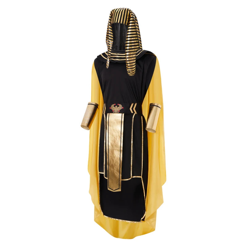 Mens Egyptian Pharaoh Costume Set 7 Pcs King of Egypt King Tut Cosplay Sets Halloween Cosplay Outfits - Charlie Dolly