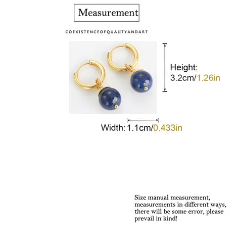 Vintage Lapis Lazuli Drop Earrings Hoop Gold Color High Quality Luxury Quality Jewelry Natural Stone Accessories Women Gift 2025 - Charlie Dolly