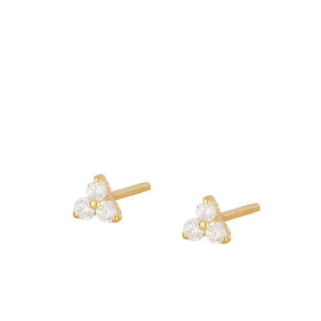 Gold Plated Cubic Zirconia Stud Earrings Jewelry
