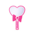 Fashion Girls Barbie Cosmetic Handheld Mirror Anime Kawaii Pink Hairpin Shark Clip Comb Ladies Handle Makeup Mirrors Accessories - Charlie Dolly