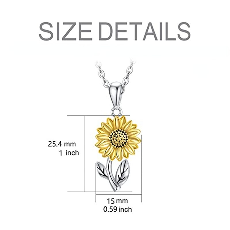 Rose Valley Sunflower Pendant Necklace for Women Fashion Jewelry Girls Birthday Gifts