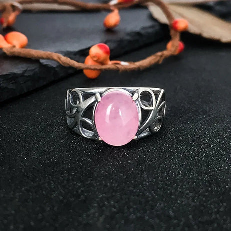 Vintage Spiral Swirl Ring Oval Natural Stone Inlay Open Band Minimalist Boho Statement Ring for Women Fashion Jewelry Wholesale - Charlie Dolly