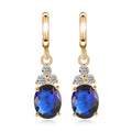 Women's Earrings Chamomile Dorea Fashion Geometry Studs Zirconia Earrings Cute Blue Stone Minimalism Piercing Earrings for Wife - Charlie Dolly