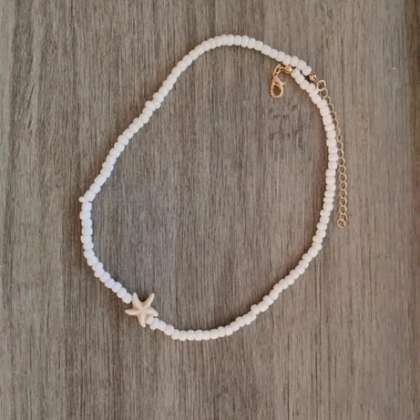 Tidepool Starfish and Turtle Beaded Boho Choker