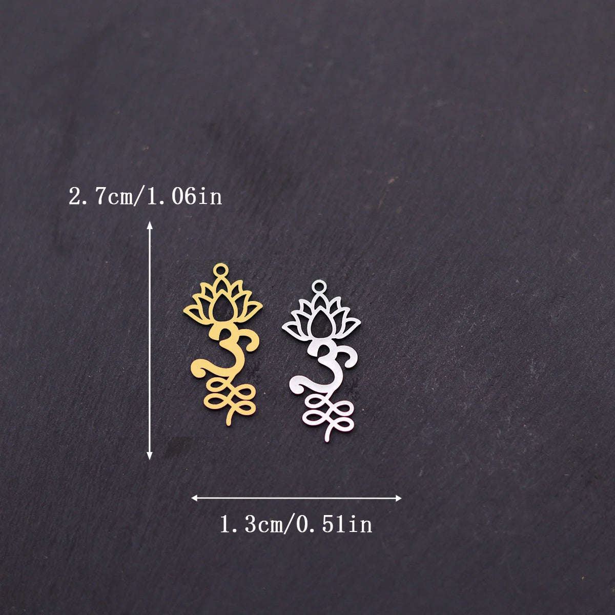 3PCS DIY Amulet Lotus Flower Yogo Buddha Stainless Steel Pendant Charm For Jewelry Making Necklace Religion Crescent diy Supplie