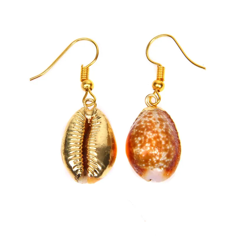 New In Natural Shell Sea Scallop Drop Earrings Boho Shell Drop Earrings for Women Femal Sea Beach Earrings Summer Jewelry Gifts