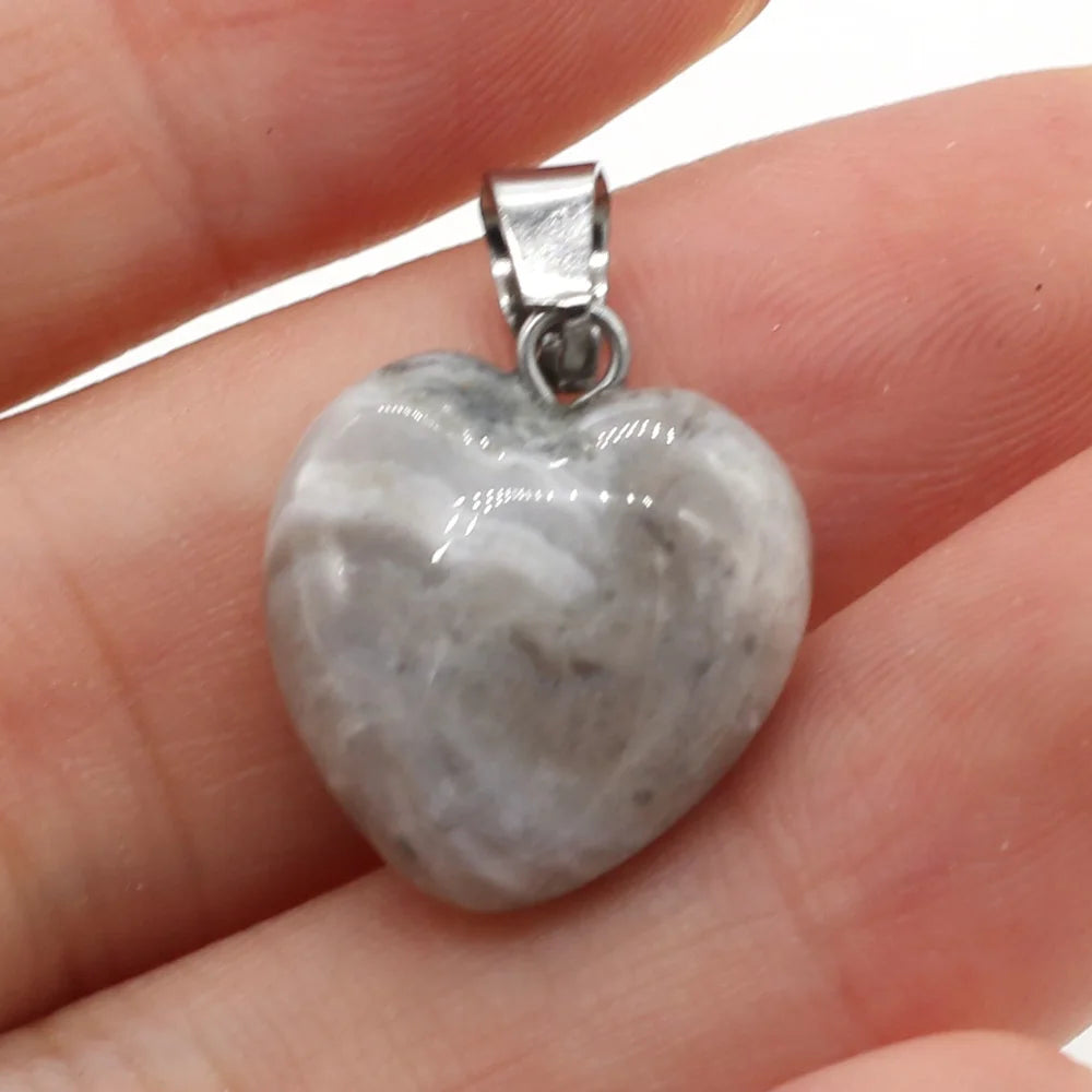 4Pcs Small Pendant Natural Stone Heart-Shaped Lapis lazuli Pendat For Jewelry Making DIY Necklace Earrings Accessory
