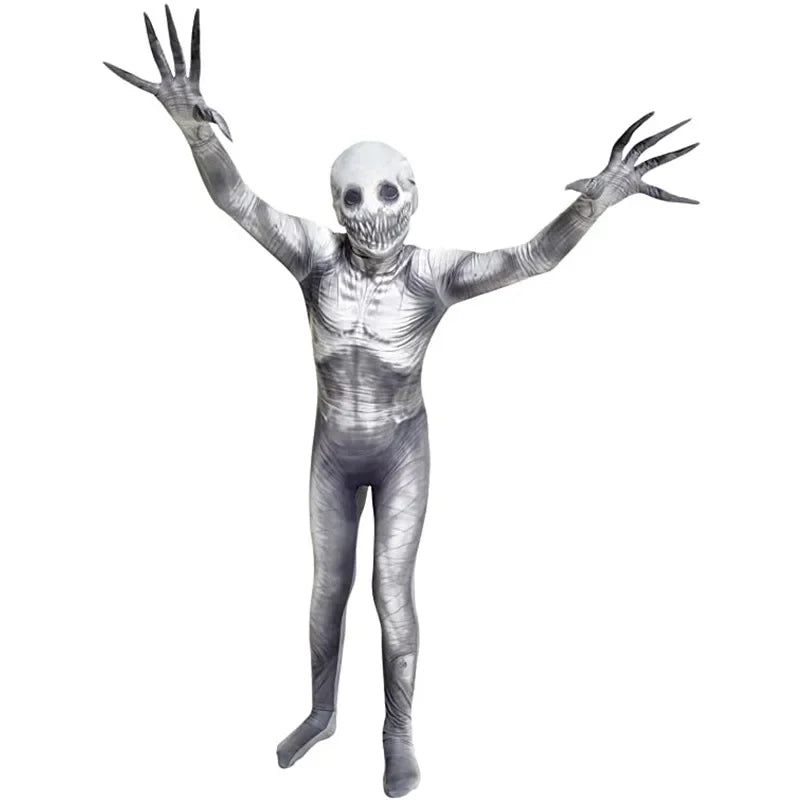 Scary Jumpsuit Costume Adult Men WomenThe Rake Costume Zalgo Slenderman Bodysuit 3D Scary Halloween Costume For Kids Boys Girls - Charlie Dolly