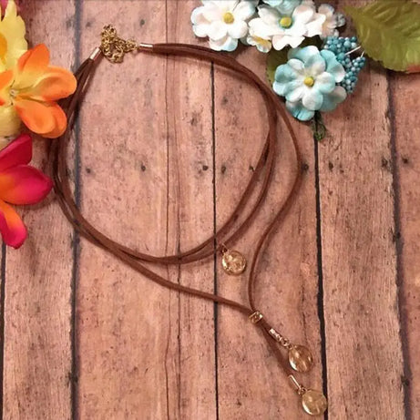 Hammered Coin Disc Velvet Rope Choker Necklace Jewelry