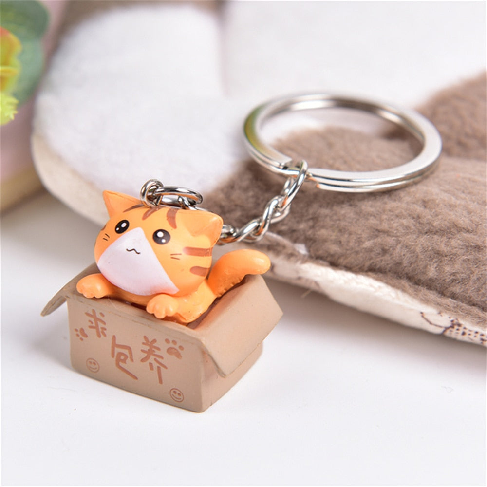 Cute Cartoon Kittens Keychain Cure Animal Key Chain Creative Cat Pendant for Women Car Keyring Purse Bag Accessories DIY Gifts - Charlie Dolly