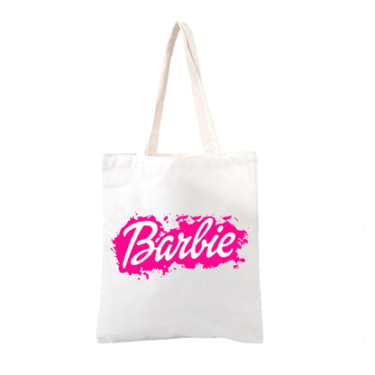 New Kawaii Barbie Canvas Bag Anime Y2K Fashion Casual Large Capacity Shoulder Bags Anime All-Match Shopping Tote Pouch Gifts Toy