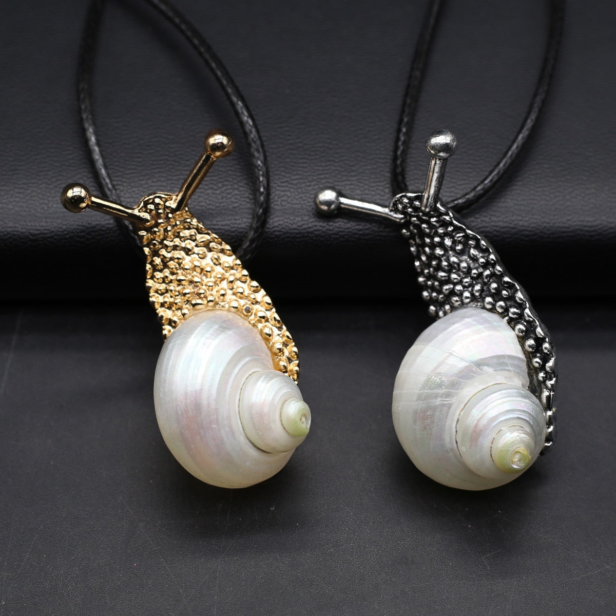 1PCS Vintage Exquisite Snail Pendant Natural Shell Conch DIY Jewelry Leather Rope Necklace Accessories Gift Wholesale - Charlie Dolly