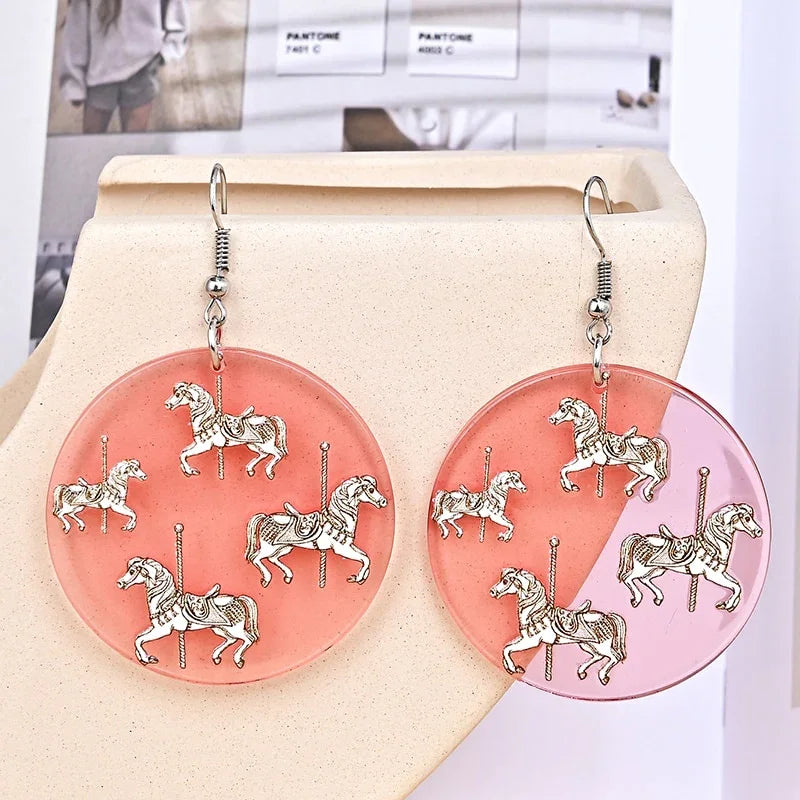 Japan Style Fashion Acrylic Tanjiro Earrings Demon Earrings Anime Cosplay Hanafuda Drop Long Earrings for Women Girls Jewelry - Charlie Dolly