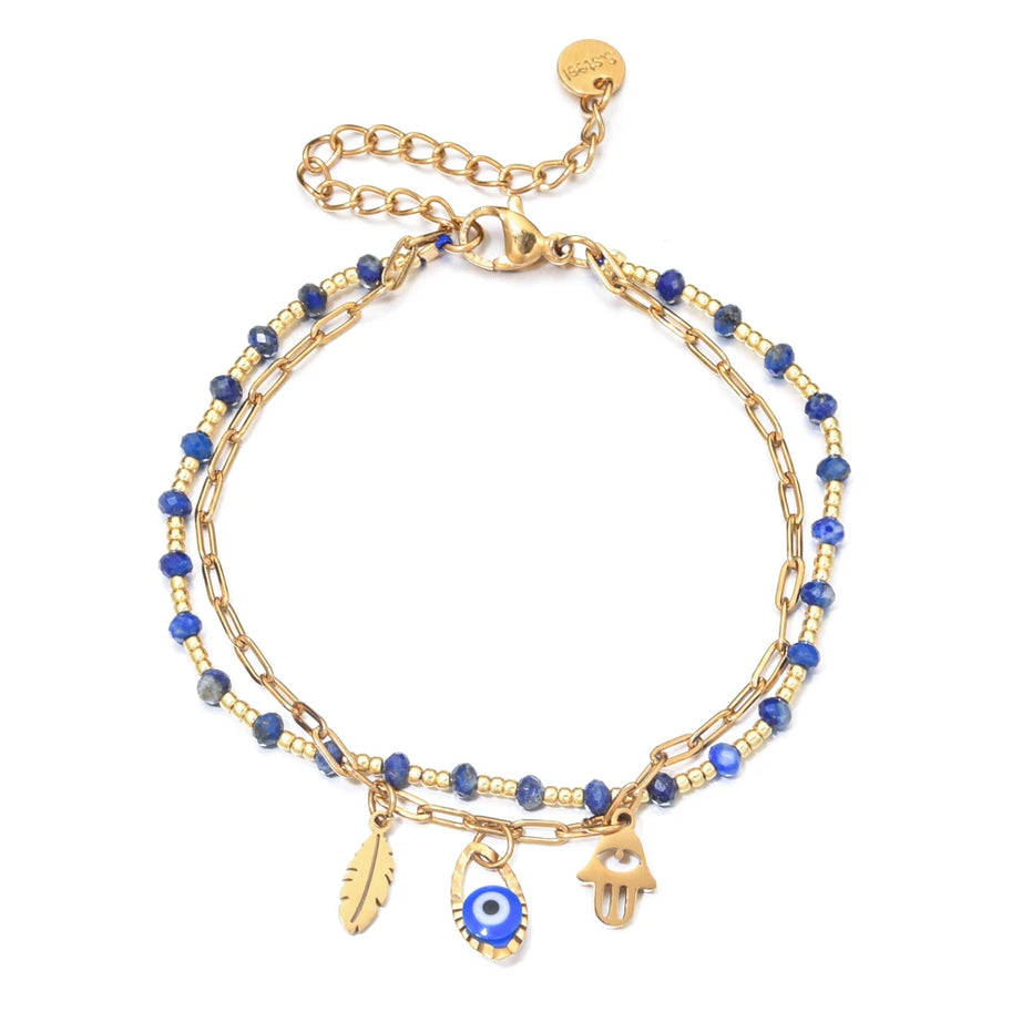 Evil Eye & Hamsa Hand Boho Bracelet