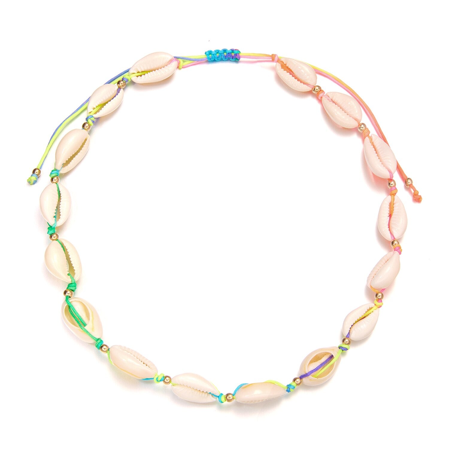 Bohemian Natural Shell Necklace &amp; Bracelet Set for Women Fashion Hand Braided Adjustable Necklace Charm Summer Vacation Jewelry - Charlie Dolly