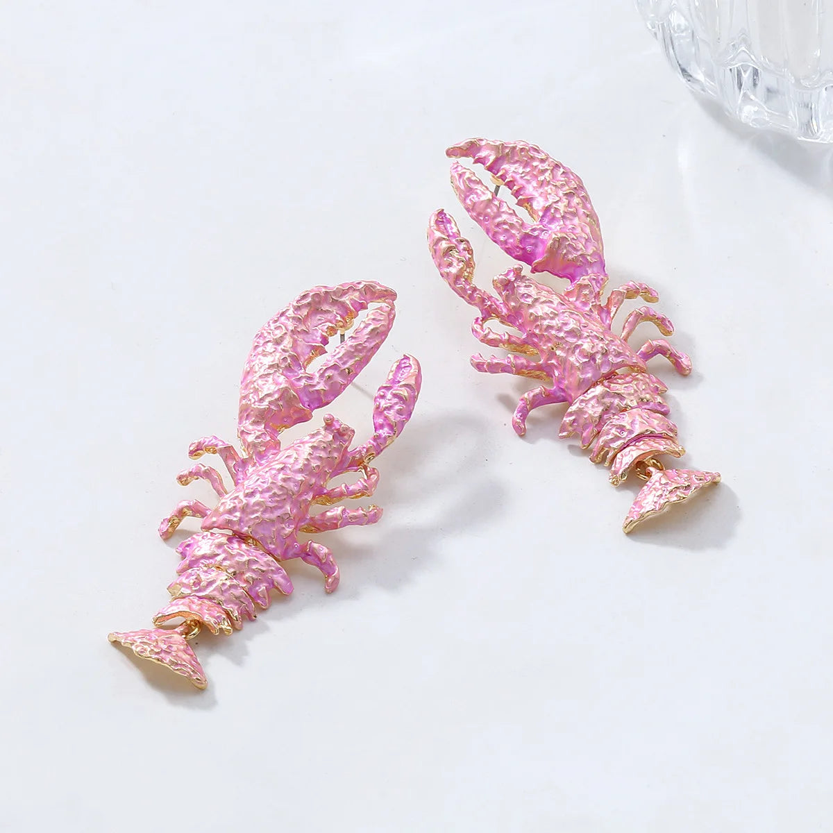 Women Casual Boho Jewelry High Quality Enameled Metal Lobster Drop Earrings Trend Summer Beach Holiday Party Accessories Gift