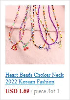 Natural Shell Beads Necklace Korean Fashion Heart Boho Polymer Clay Choker Colorful Pendant Summer Neck  Handmade Female Jewelry