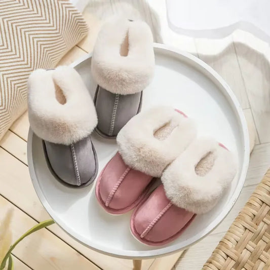 Winter 2023 Warm Soft Women's Fashion And Indoor Plush Slippers Australian U Style High Quality  Cotton Shoes Size 35-45 - Charlie Dolly