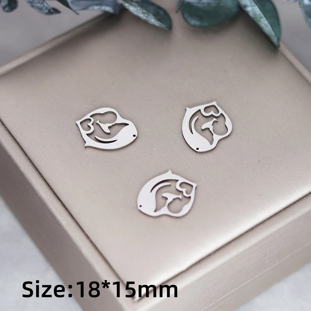 3pcs Stainless Steel Gothic Sun Cross Sword DIY Charms Tassels Star Lotus Flower Earrings Necklace Jewelry Making Amulet Pendant