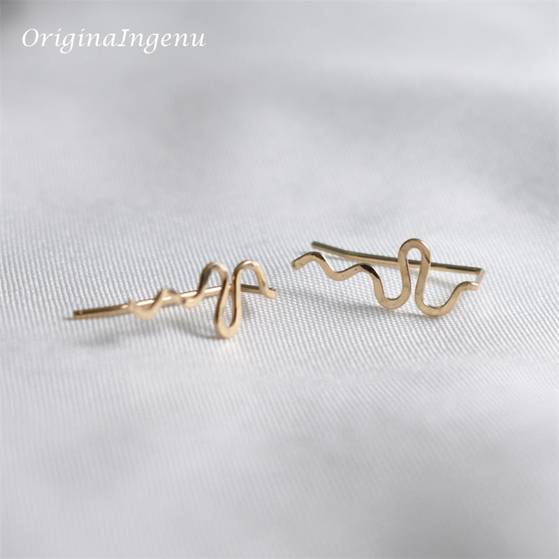 925 Silver Ear Climber Earrings  Handmade Jewelry Gold Filled Jewelry Punk Oorbellen Boho Minimalist Piercing Earrings - Charlie Dolly