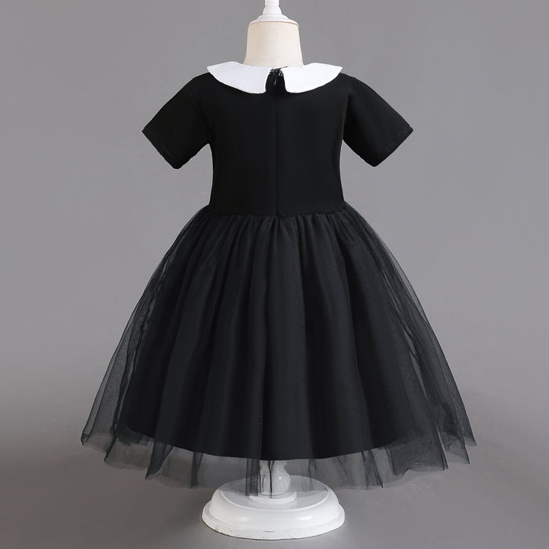 Wednesday Adams Costume Girl Carnival Party Movie Cosplay Dress Wednesday Easter Halloween Costume for Kids 3-12 Years - Charlie Dolly