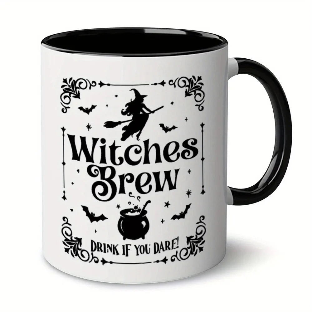 1pc 11oz Witches Coffee Mug Enchanting Halloween Gift for Friends Ceramic Coffee Cup Desktop Decor Summer and Winter Drinkware - Charlie Dolly