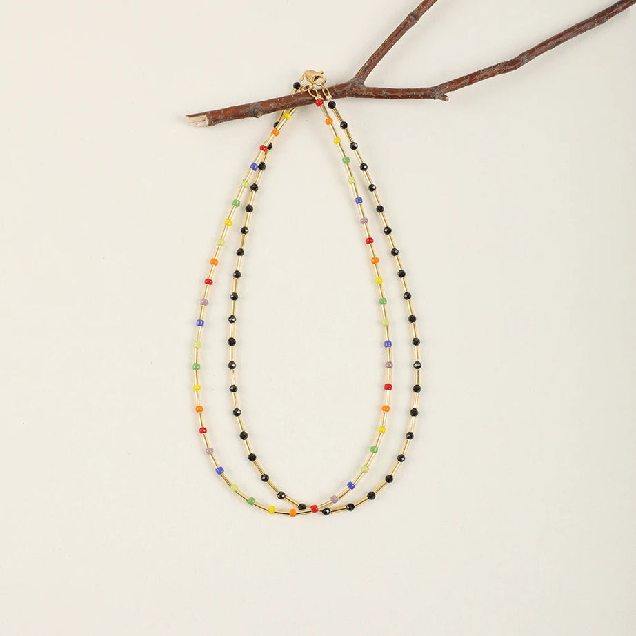 ZMZY Fashion Boho Necklace Women Jewelry Natural Stone Choker Healing Tiny Beads Clavicle Chain Crystal Agates Necklace - Charlie Dolly