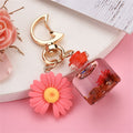 Small Chrysanthemum Key Chain Personalized Moon Button Fashion Keychains For Women Charm Keychain Girl Bag Pendant Keyring Gifts - Charlie Dolly