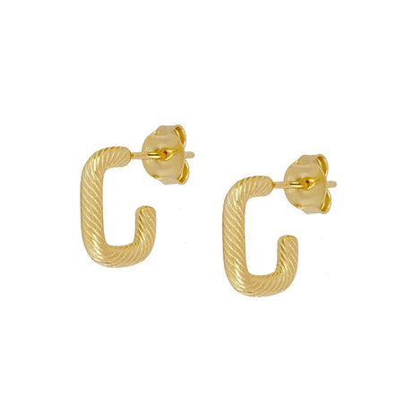 Gold Plated Hoop Stud Ear Cuff Earrings Set Jewelry