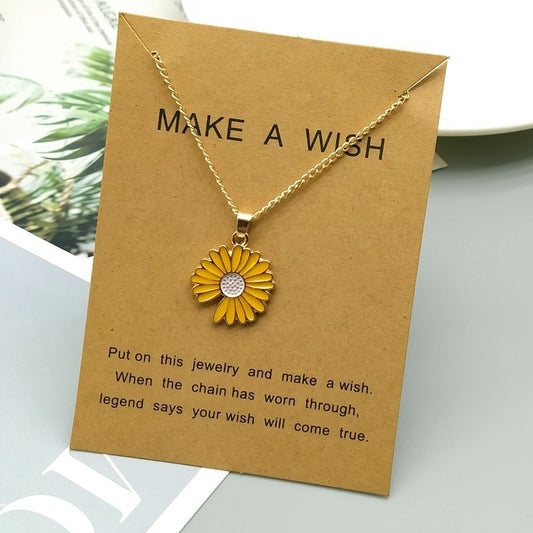 Fashion Sunflower Daisy Fashion Pendant GD Women Girl White Yellow Sunflower Notch Choker Necklace - Charlie Dolly