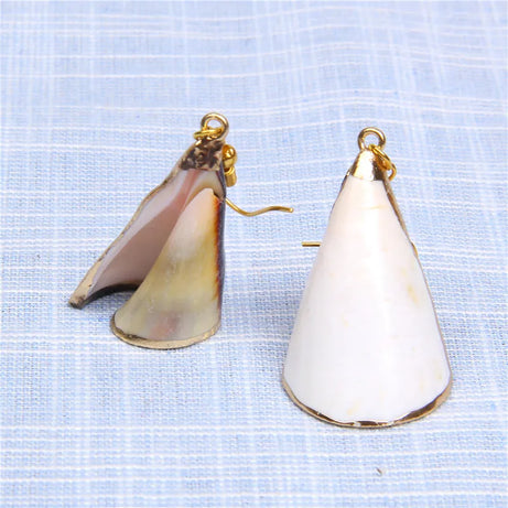 Natural Shell Scallop Drop Earrings Jewelry