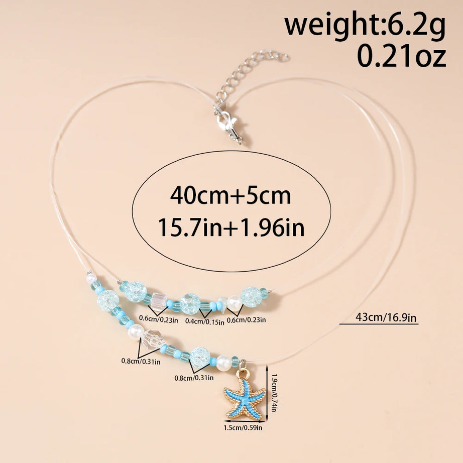 Aihua Boho Multilayer Natural Stone Glasses Beads Necklace For Women Choker Collar Necklace Women Jewelry Gifts - Charlie Dolly