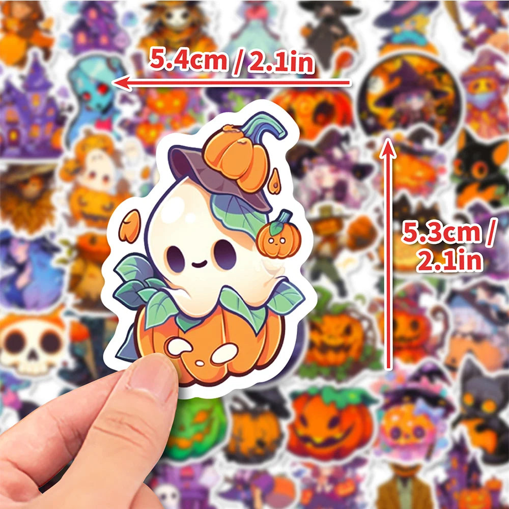 10/30/50pcs Cool Cartoon Halloween Witch Waterproof Stickers Decoration Decals Motorcycle Laptop Phone Luggage Car Sticker Toy - Charlie Dolly