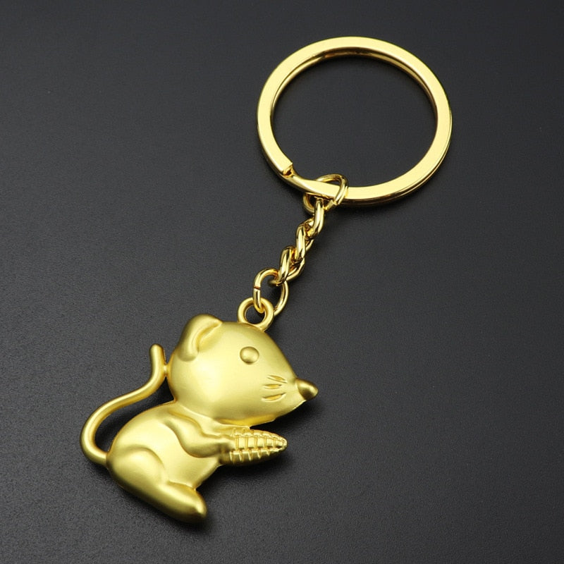 Maneki Neko Japan Lucky Cat Keychain Kawaii Trinkets Alloy Accessory Car Bag Pendant Key Chain Pray Golden Keyfob Couple Gift