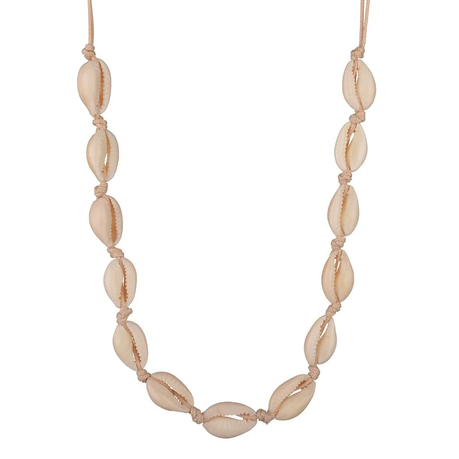 Chained Shell Pendant Boho Choker Necklace