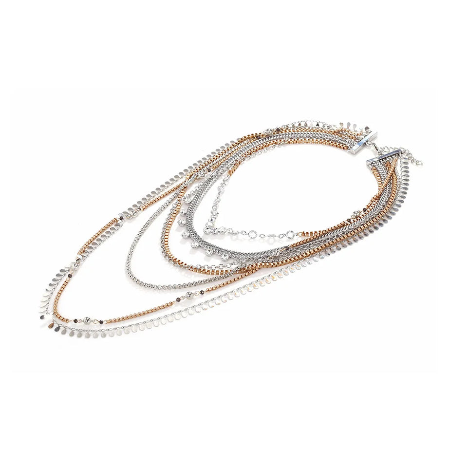 Metal Chain Waterfall Tassel Choker Necklace Jewelry