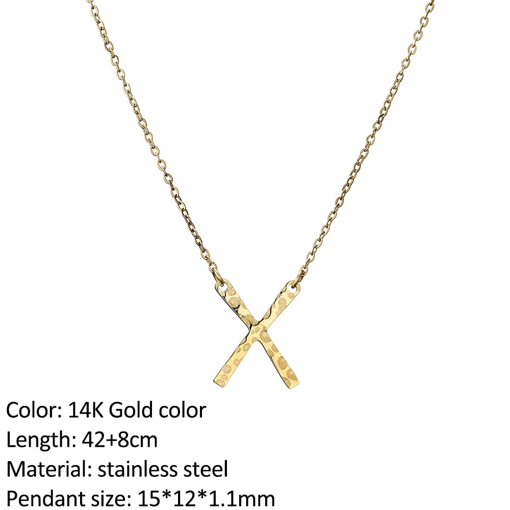 SUNIBI Fashion Stainless Steel Necklace for Woman Personality Infinity Cross Pendant Gold Color Necklaces on Neck Women Jewelry - Charlie Dolly