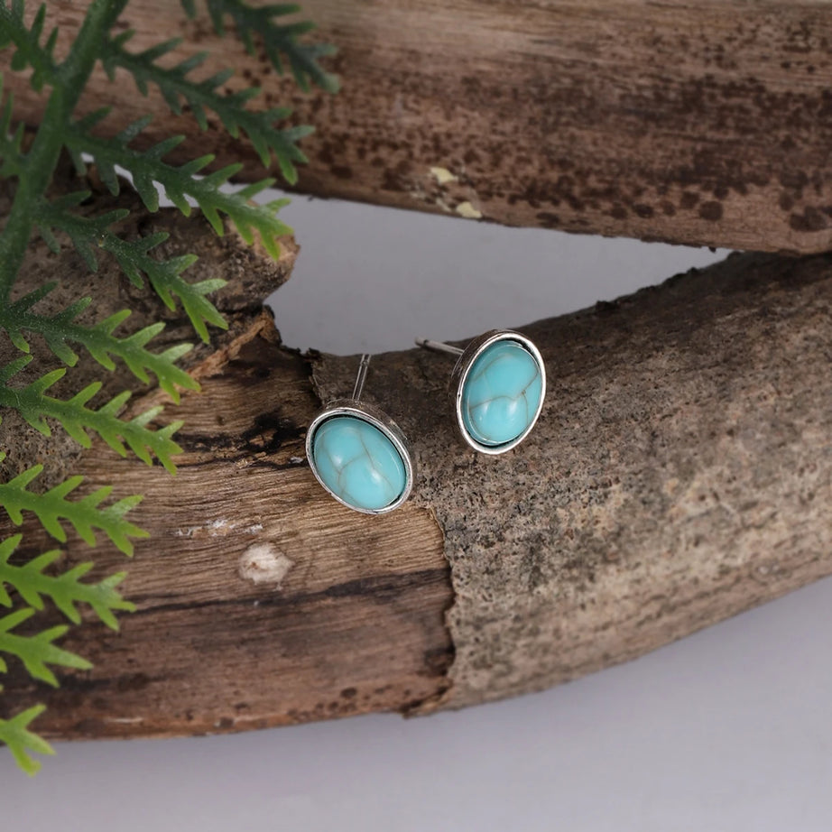 Turquoise Arrow Triangle Mini Stud Earrings Jewelry