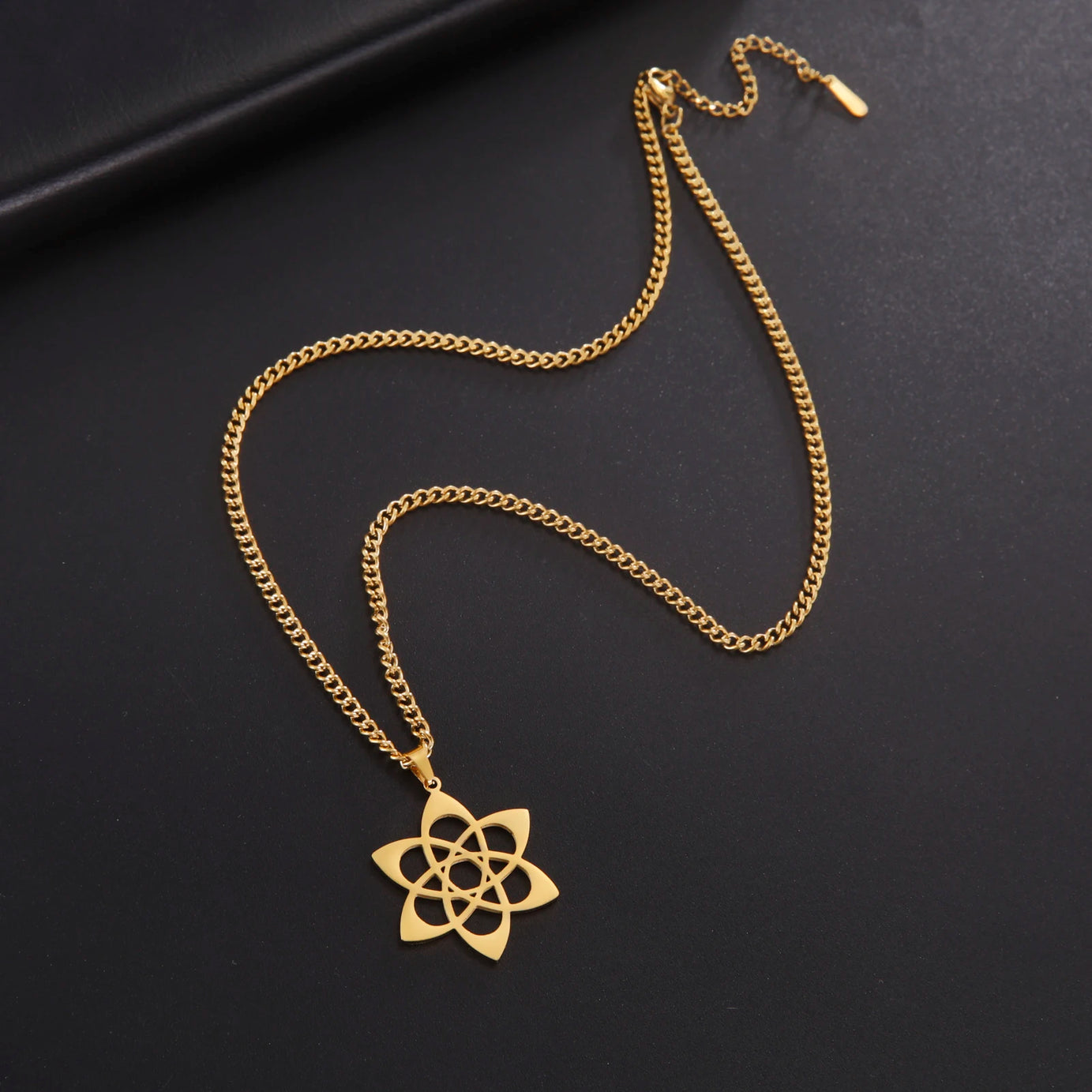 Chakra Lotus & Star of David Amulet Necklace, Hebrew Sacred Protection Talisman